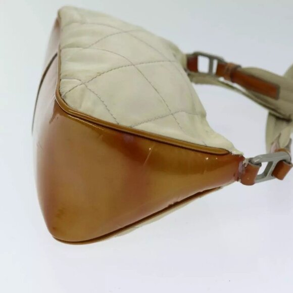 PRADA Shoulder Bag Nylon Enamel Beige Brown Auth - Picture 5 of 16